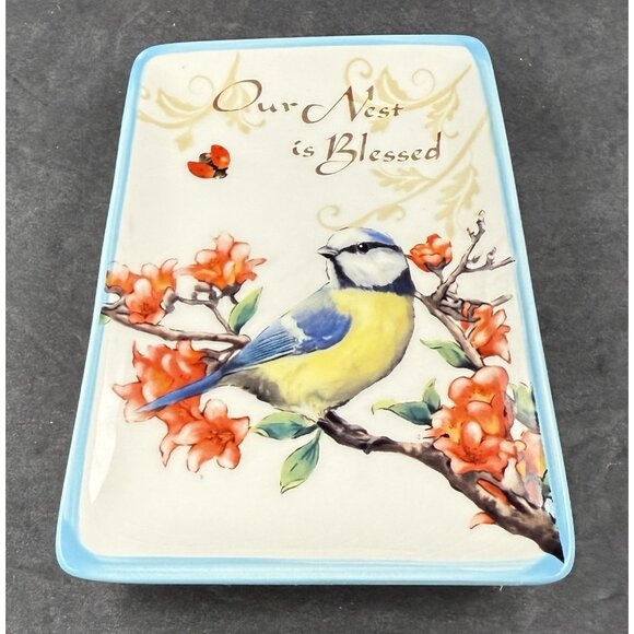 Vintage Cracker Barrel Our Nest Is Blessed Summer Song Collection Dish 6" X 4" - Picture 1 of 7